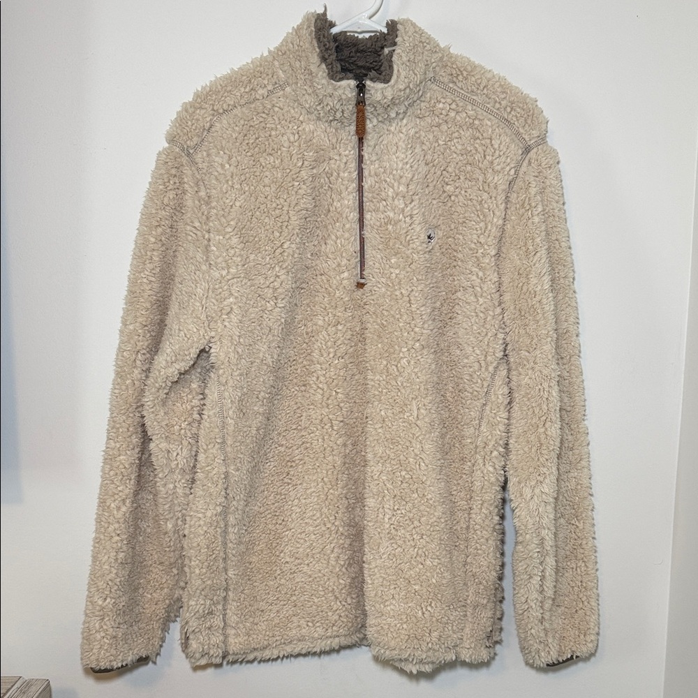 Southern Shirt Women’s Beige Half Zip Casual‎ Sherpa Pullover Size Medium